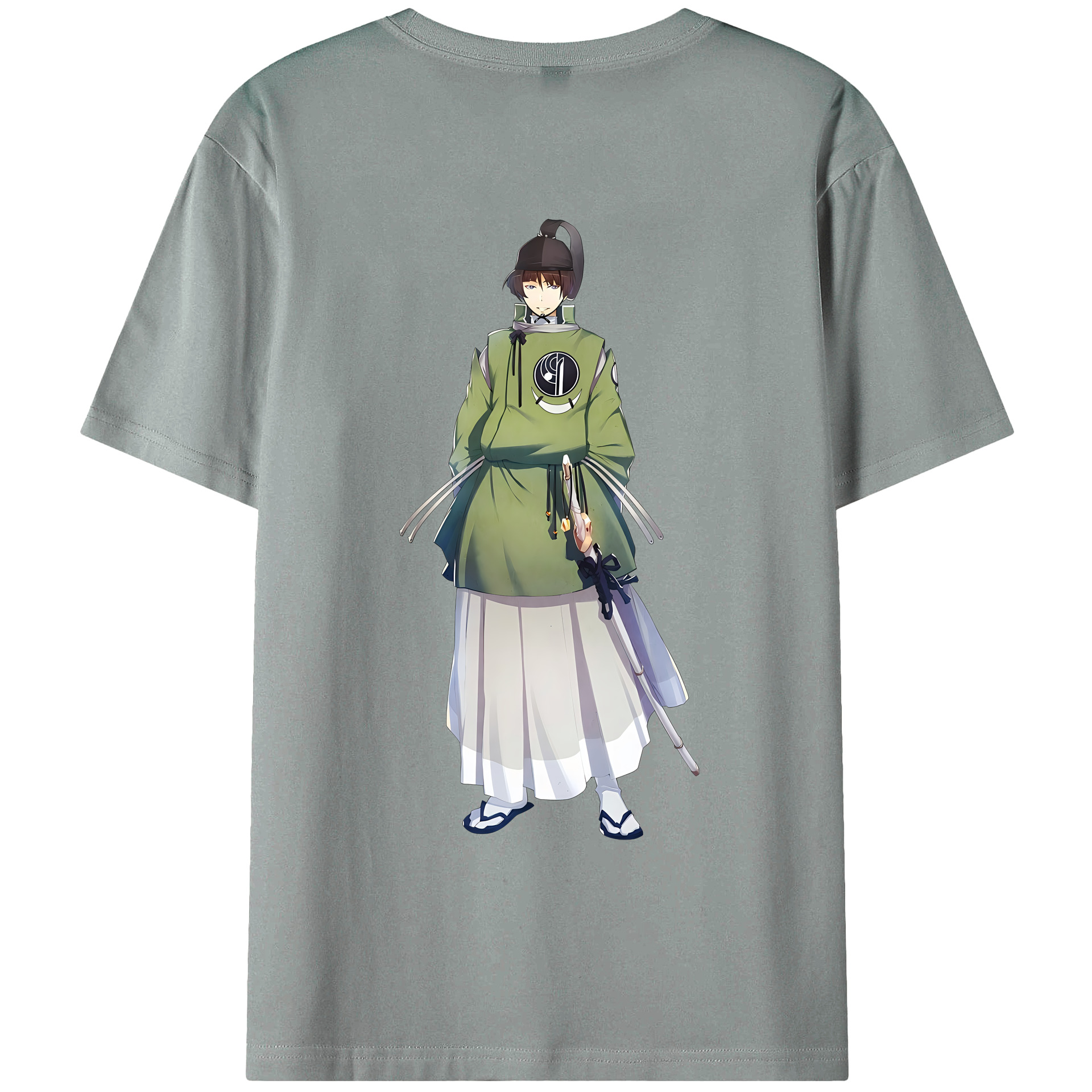 （画像用） 刀剣乱舞 Touken Ranbu 綿100％ メンズ半袖Tシャツ（バックプリント） 通気性